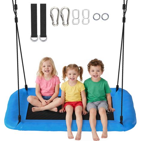 AIYAPLAY Nest Swing with Adjustable Ropes for Kids, Blue