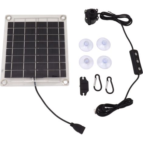 Kit de Pompe Solaire Submersible 20W pour Fontaine, Bassin, Irrigation - Débit Ajustable avec Interrupteur