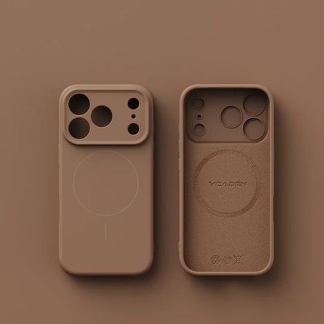 Coque de téléphone en silicone liquide marron pour iPhone 13 Pro avec fonction magnétique (1/5)