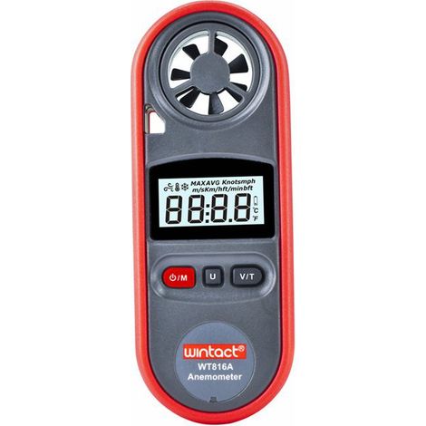 Anémomètre portable, anémomètre numérique, thermomètre, compteur de vitesse (1/5)