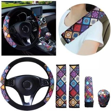 Set di 5 coprivolante, elegante e antiscivolo, per auto (38 cm) (1/5)