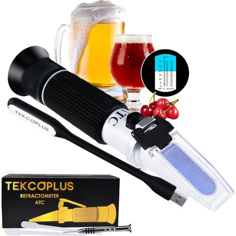 1 Réfractomètre,Double échelle optique,ATC 0-32% Brix,SG 1.000-1.120,Fabrication bière