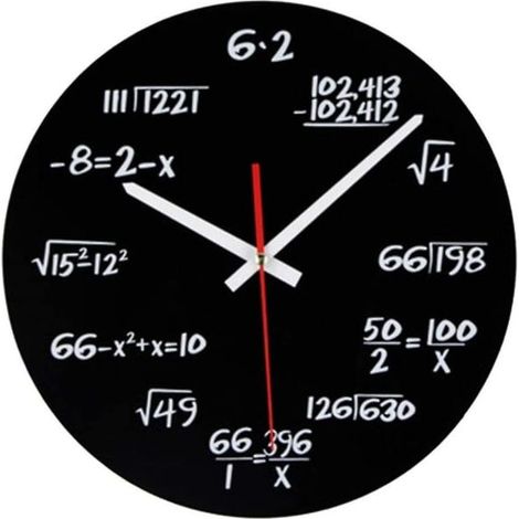 Horloge mathématique - Horloge murale originale - Horloge murale unique - Horloge à formules mathématiques (1/3)