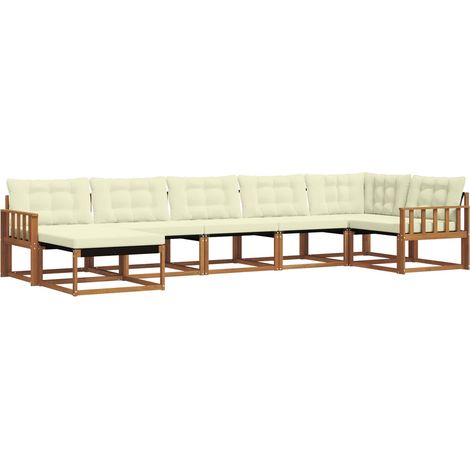 Outdoor Sofa Set with Cushion 7 pcs Natural and Cream vidaXL (1/5)