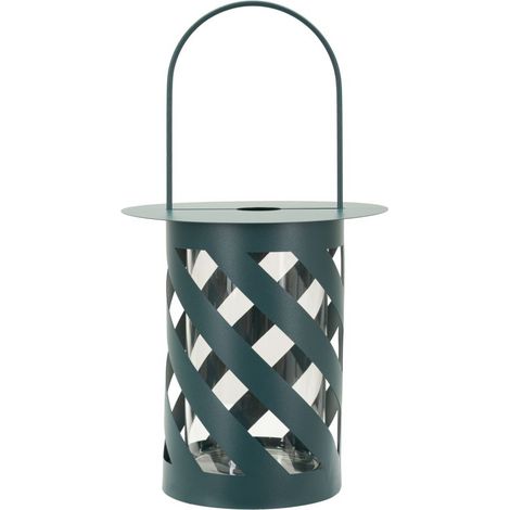 Lanterna Saturno Twist in metallo ottanio e vetro, diametro 23 cm