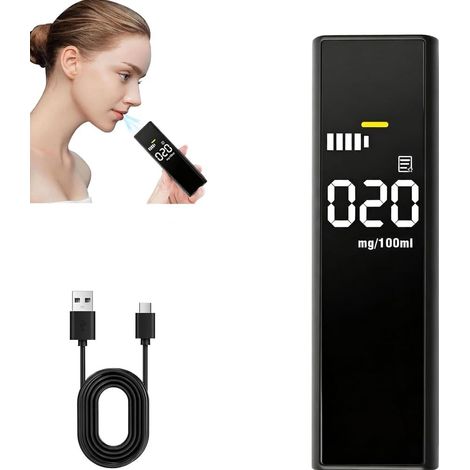 Éthylotest Électronique Alcootest Portable avec Écran LCD Propre et hygiénique Éthylomètre Personnel Rapide pour Conduite Sécurisée et Usage Domestique (1/5)