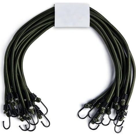 Correas de 45 cm (18 pulgadas)，Paquete de 10，Con ganchos de tensión，Cordones elásticos con ganchos，Altamente elásticas，Ideales para equipaje (1/5)