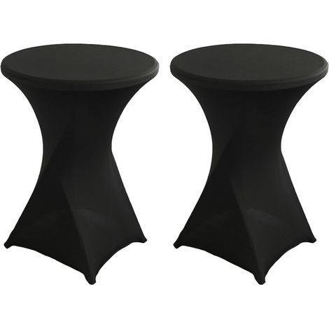 Set di due tovaglie rotonde alte 32x43 pollici, adatte per bar, pub, matrimoni, banchetti e feste di compleanno (nere). (1/5)