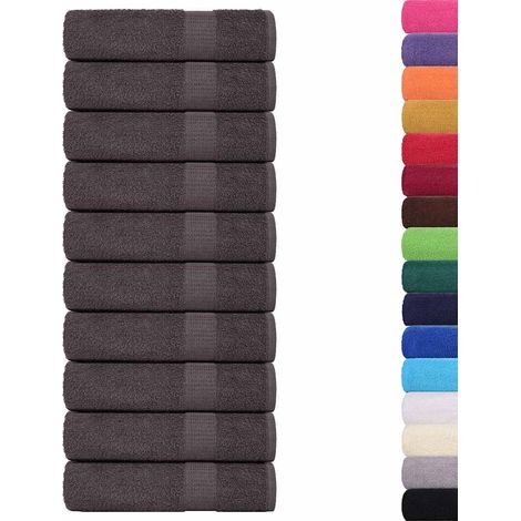 Serviettes de douche 10 pcs,Serviettes de bain anthracite 70x140 cm 100% coton CFW856922 (1/5)