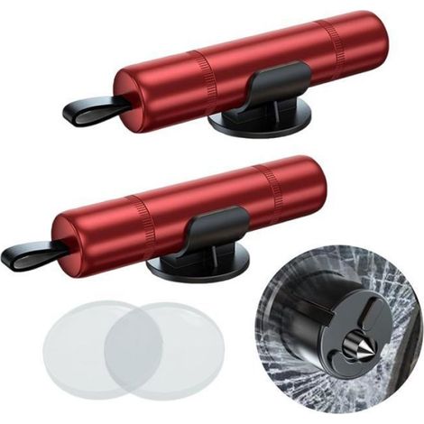 2 Pièces Marteau de Sécurité pour Voiture, Léger et Portable Brise Vitre Voiture,2 en 1 Coupe Ceinture Brise Vi MARTEAU BRISE VITRE (1/5)