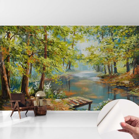 Fotomurale adesivo stickers - per camera da letto - per corridoio - decorazione casa moderna Lago idilliaco 416x254 cm (1/5)