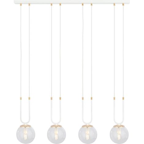 Lampadario Emibig Glam 4xE14 bianco vetro trasparente (1/5)
