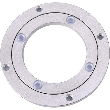 Aluminum Rotating Turntable with Ball Bearing, 10 cm, Silver, for Dining Table and Decoration (1/5)