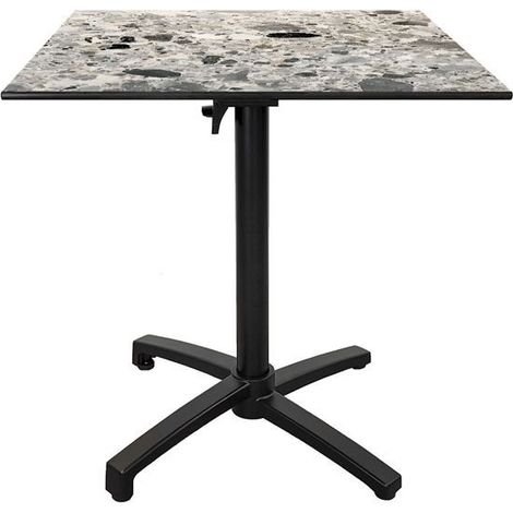 Table terrasse pliable en Compact HPL décor pierre cepp 70 x 70