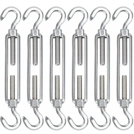 Tendeur Câble - Acier Inoxydable 304 - Réglable 100 À 165 Mm - Pour Ombrage Corde À Linge Grillage Tente - Lot De 6