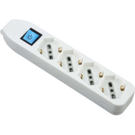 MULTIPRESA 4P BIP/SCHUKO+INTERR  S/CAVO BIANCO FIG.9