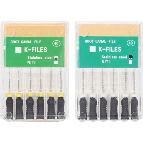 Lime canalaire, lime de type K, lime canalaire en acier inoxydable n° 40, aiguille d'agrandissement dentaire. (1/5)