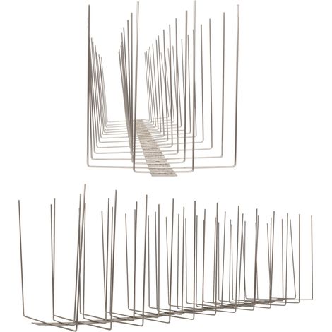 1 mètre pointes mouettes 4 rangs sur V2A Titan - solution de qualité pour contrôle des oiseaux pointes en acier inoxydable de contrôle des oiseaux (1/5)