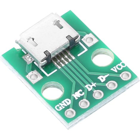 Module convertisseur de connecteur micro USB femelle vers connecteur DIP à broches 2,54 mm (50 pièces) (1/5)