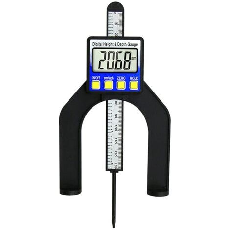 Pair - Jauge de profondeur numérique 80 mm, jauge de hauteur, règle de mesure à écran LCD pour scie à table, jauge d'épaisseur (1/5)