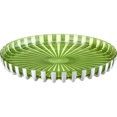 Runder Pin Up Vassoio 600x300x35 cm grün/weiß aus bioplastik