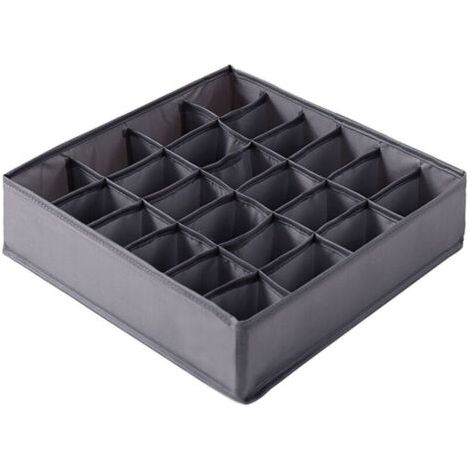 Pair 2 Boîtes de Rangement pour Chaussettes et Sous-Vêtements - Organisateur de Tiroir avec Séparateurs Modulables (1/5)