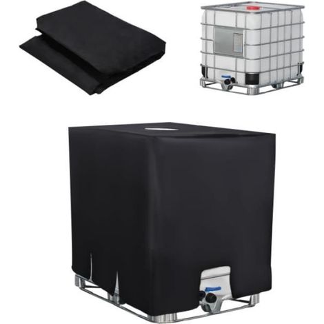 IBC 1000L Tankabdeckung, Wasserspeicher-Abdeckplane, UV- und staubgeschützt für Regenwassersammler mit Verschlussstopfen.