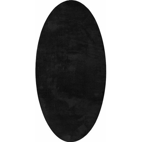 vidaXL Alfombra HUARTE Negro 80 x 150 cm Poliéster (1/5)