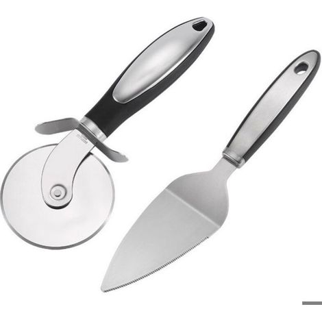 Rouleau A Pizza - Pelle A Pizza - Ensemble 2 Pieces En Acier Inoxydable - Pour Cuisine Domestique - 1 Set