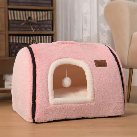 Niche pour Chat et Petit Chien 2 en 1 - Lit Confortable et Pliable (1/5)