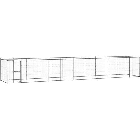 Jaula exterior para perros recinto para animales parque para perros exterior de acero con techo 2662 m² 020000399