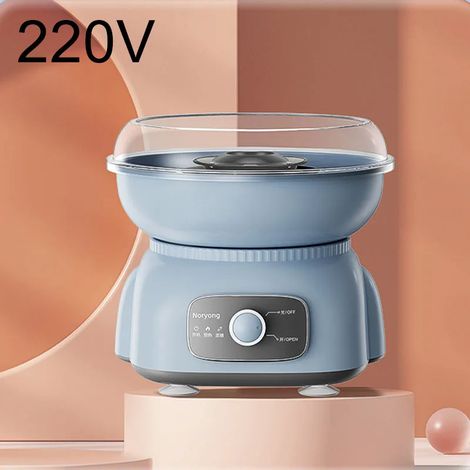 (Bleu) Petite machine à barbe à papa 220 V pour enfants, en polypropylène de qualité alimentaire.