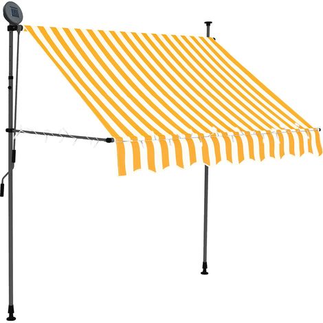 Maison Exclusive - Auvent manuel rétractable avec LED 150 cm Blanc et orange (1/5)