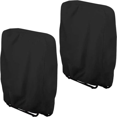 Confezione da 2 coperture impermeabili per sedie da giardino - Tessuto Oxford 210D - 71x20/34x110 cm - Nero (1/5)
