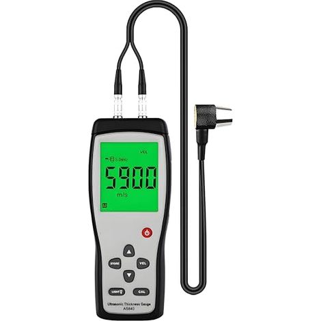 Jauge d'épaisseur de métal à ultrasons numérique, avec bloc d'étalonnage, sonde et boîte. Résolution : 0,1 mm. (1/5)