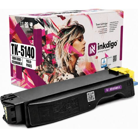 Toner Inkdigo TK5140Y compatibile con Kyocera ecosys M6030cdn P6130cdn certificato TÜV (1/5)