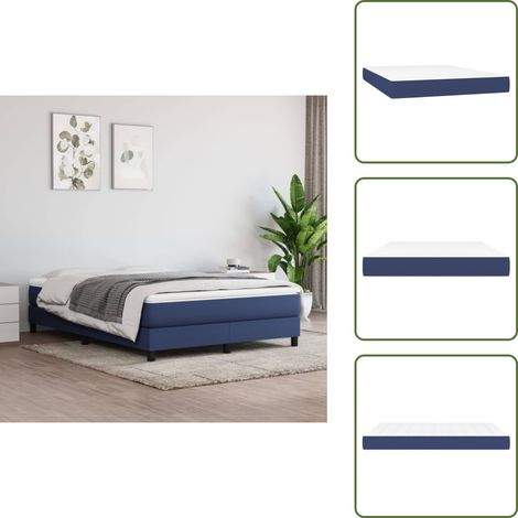 Matelas de lit à ressorts ensachés Bleu 140x200x20 cm Tissu - Matelas À Ressorts Ensachés - Matelas Confortable - Matelas Bleu - Matelas Double - Literie (1/5)