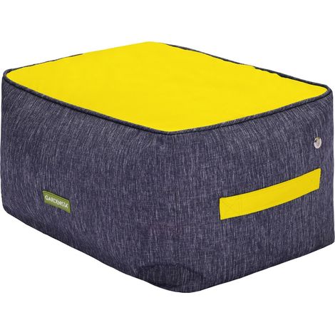 Gardenista - Sitzsack-Fußhocker für den Außenbereich, wasserabweisender und UV-geschützter rechteckiger Fußhocker für den Garten, Sitzsäcke-Pouf für Erwachsene und Kinder - Espe Gold (1/5)