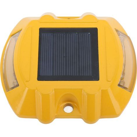 Solar-powered illuminated bollard for driveways – Aluminum alloy road bollard, IP68 waterproof, flashing red light (1/5)