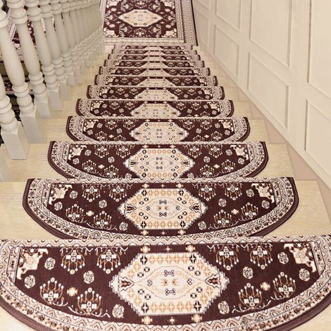 Tapis d'escalier - Tapis d'intérieur - 65 x 24 cm - Doux - sans