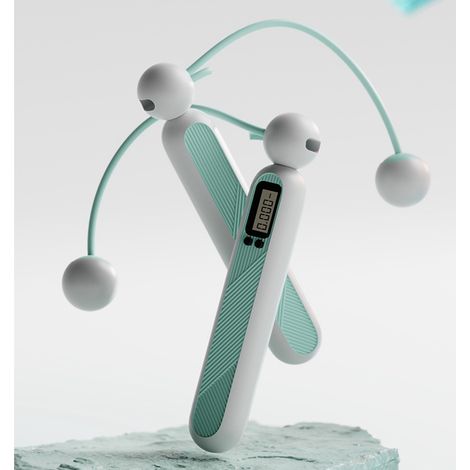 Corde à sauter numérique avec compteur pour fitness et sculptage corporel, bleue, longue (1/5)