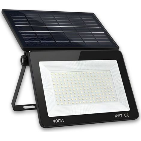 Faro Led 400w Solare Faretto Esterno 170 Led Ip67 Slim Pieghevole Crepuscolare