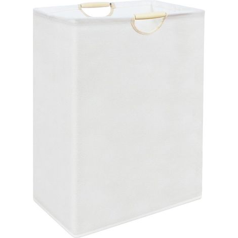 Panier à linge pliable en coton, capacité 36 L, panier de rangement lavable et gain de place, pour linge sale et jouets, salle de bain, chambre et buanderie (1/5)