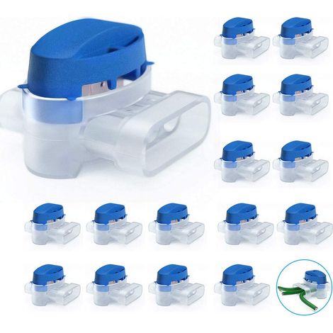 20 Stk. wasserdichter Kabelstecker 3 Löcher gecrimpte elektrische Drahtverbinder gelgefüllter Rasenmäherstecker mit, 314 Perfekte Kabelverbinder für Garten und Outdoor (blau) (1/5)
