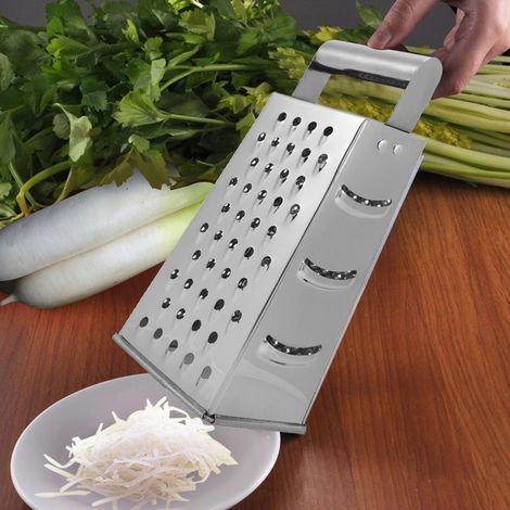 Économe à légumes et fruits en acier inoxydable argenté 23x10x7 cm pour cuisine, trancheur, râpe à boîte, coupe 1 pièce (1/5)