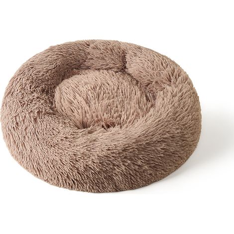 Coussin donut pour chien et chat - Coussin en peluche lavable - Réconfortant et apaisant - Pour petit animal-40cm-Kaki (1/5)