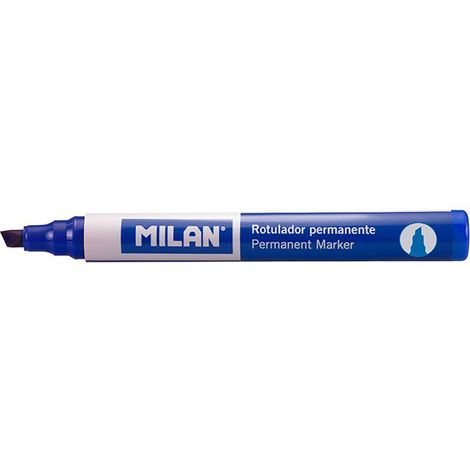 Scatola con 12 pennarelli indelebili punta scalpello Blu Milano