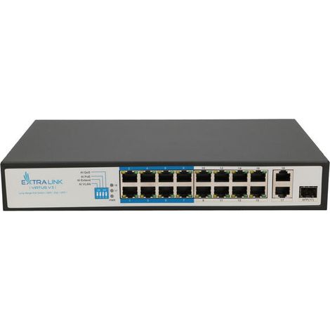 Extralink VIRTUS V3 No administrado L2 Fast Ethernet (10/100) Energía sobre Ethernet (PoE) 1U Negro (1/4)