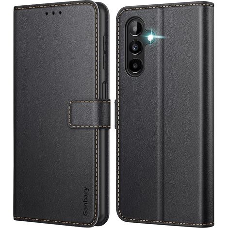 Samsung Galaxy A13 5G / A04s Handyhülle Schwarz Leder Flipcase (1/5)