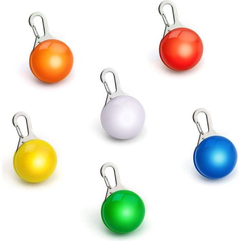 Lot de 6 pendentifs lumineux LED pour animaux domestiques, chats, chiens Collier lumineux, pendentif pour animaux Visibilité (1/5)